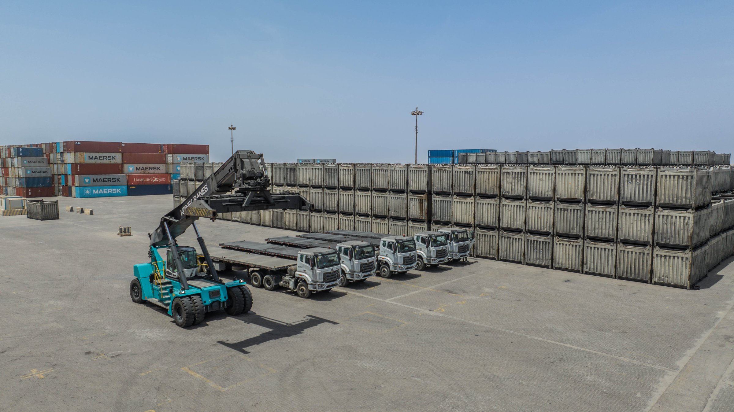 Aerial view of Minaa Mauritania Logistics port operations